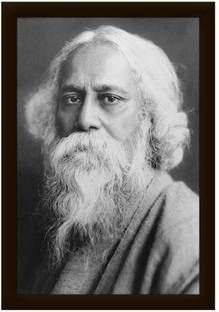 AARTKALA Rabindranath Tagore B&W Framed Photo Digital Reprint 14 inch x 10 inch Painting
