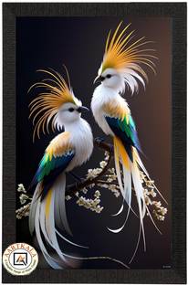 AARTKALA BIRDS wall art painting | photo frame painting| Digital Reprint 20 inch x 14 inch Painting