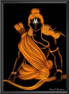 Sanvik Creations Lord Shree Ram Photo Frame Wall Painting, Matt Finish Digital Reprint 8 inch x 6 inch Painting