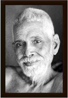 AARTKALA Sri Ramana Maharshi B&W Portrait Photo Frame Digital Reprint 12 inch x 18 inch Painting