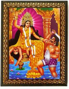 BAJAJ CREATIONS Baglamukhi Mata Religious photo frame Digital Reprint 8 inch x 6 inch Painting