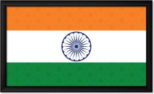 ArtX Patriotic Indian National Flag Wall Art Painting For Home Decorative Ink 8.5 inch x 13 inch Painting