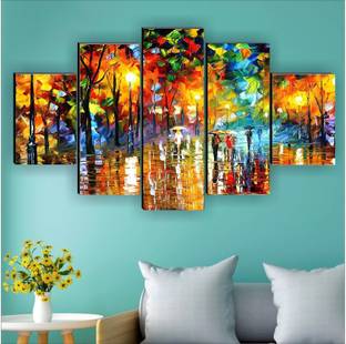 SNDArt (5P-17593)Modern Art Wall Décor 5 Panel MDF Digital Reprint 18 inch x 30 inch Painting