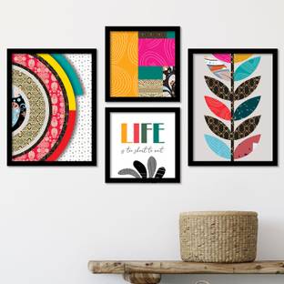 Modern Art Posters with Frame for Living Room Wall Decor - Framed Paintings for Home and Office Decoration Paper Print