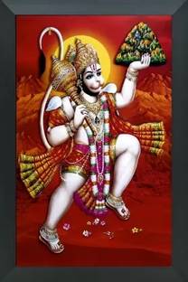 AARTKALA Panchmukhi Hanuman ji wall Mounted Photo painting Digital Reprint Digital Reprint 14 inch x 10 inch Painting