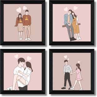 saf Couple Love Theme Painting for Valentine Day Digital Reprint 10 inch x 10 inch Painting