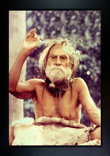क्राउडहॉल Devraha Baba Photo Frame | Devraha Baba Painting डिजिटल रीप्रिंट 13.5 inch x 10 inch पेंटिंग