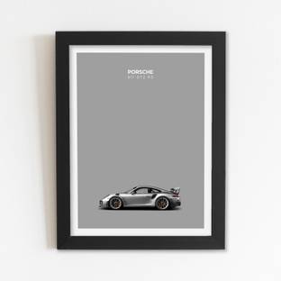 Yuckquee Car Framed Poster with Acrylic Glass (Size: 10 Inch X 13 Inch) F-4 Digital Reprint 13 inch x 10 inch Painting