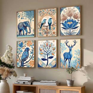 KOTART Deer wall art | frames with glass, Wall Hanging frames Digital Reprint 13 inch x 10 inch Painting