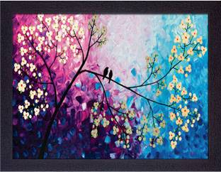 Masstone Beautiful Tree Abstract Art UV Matt Textured Effect Framed HD Digital Reprint 11 inch x 14 inch Painting