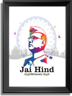 Framing Premium Freedom Fighter Netaji Subhas Chandra Bose Wall Photo Frame | Digital Reprint 18 inch x 12 inch Painting