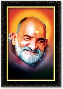 ARAAKA NEEM KAROLI BABA photo frame (Wood Base and Front Laminated) Acrylic 8 inch x 12 inch Painting