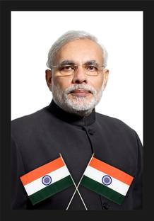 jog craft narendra modi photo, modi ji photo frame Digital Reprint 20 inch x 14 inch Painting