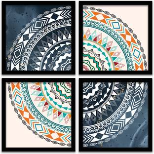 Rainbow Arts Modern Mandala Art Wall Paintings with Frame - Framed Paintings for Home Decor Digital Reprint 11 inch x 11 inch Painting
