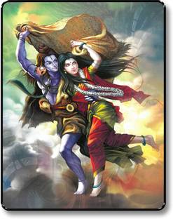 saf SHIVA PARVATI PAINTING Digital Reprint 11 inch x 14 inch Painting