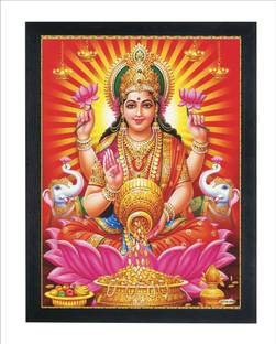 Chitranash Maa Lakshmi Avatar / Mata Laxmi Ji Diwali Pooja Wall Mounted Painting Digital Reprint 14 inch x 10 inch Painting