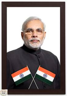 AARTKALA Narendra modi photo frame Narendra Modi Framed Photo Digital Reprint 14 inch x 20 inch Painting