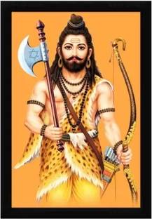 AARTKALA Lord Parashurama Photo Frame Digital Reprint 14 inch x 20 inch Painting