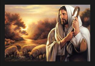 jog craft jesus photo frame| jesus painting|jesus photo Digital Reprint 20 inch x 14 inch Painting