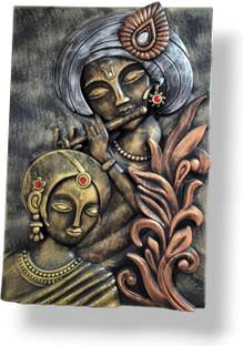 The GreeK Radha Krishna 3D Wall Hanging | Radha Krishna 3D Relief Mural Wall Art Acrylic 24 inch x 16 inch Painting