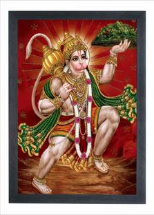 Chitransh Hanuman Ji Wall Mounted Painting Digital Reprint 20 inch x 14 inch Painting
