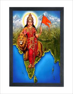 चित्रंश गिफ्ट्स Bharat Mata Wall Mounted Painting डिजिटल रीप्रिंट 20 inch x 14 inch पेंटिंग