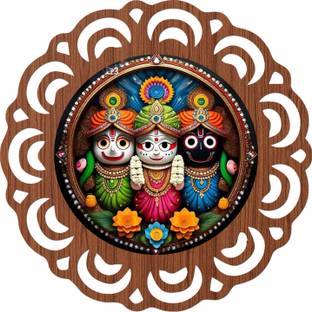 RBCA CREATIVE ART & CRAFT CNC CUT OUT 2D JALI CUT LORD JAGANNATH WALL ART Digital Reprint 11 inch x 11 inch Painting
