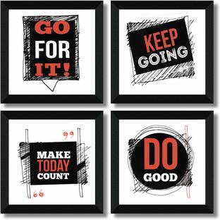 saf SET OF 4 MOTIVATIONAL QUOTES Digital Reprint 19 inch x 19 inch Painting