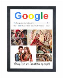 Devatwal Customized Google Photo Frame Personalized Photo Frame For Wall Mounted Paint Digital Reprint 14 inch x 10 inch Painting