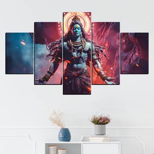 JB Creations Lord Shiv Ji Modern Art Painting Wall Decor For Home Digital Reprint 18 inch x 30 inch Painting