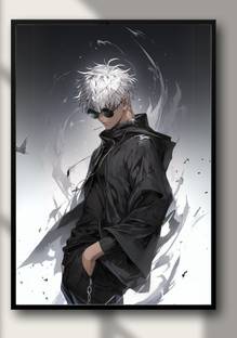 Meclay Arts Gojo Satoru Anime A4 Photo Frame (8.25 x 11.75 Inch) | Gojo Photo Frame & Poster Acrylic 14 inch x 10 inch Painting
