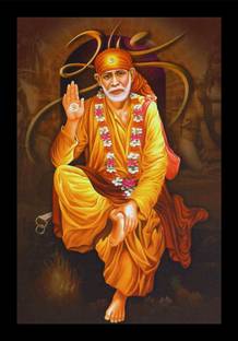 jog craft sai baba photo frame,sai baba photo,sai baba painting Digital Reprint 14 inch x 20 inch Painting