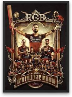 Krishna production RCB-VIRAT KHOLI , Wall Decoration Art Framed Poster, Digital Reprint 18 inch x 12 inch Painting