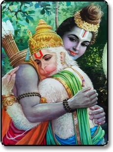 saf Ram Hanuman Digital Reprint 11 inch x 14 inch Painting