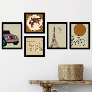 KOTART Travel Theme Framed Painting for Room Living Room Studio Home Decor Digital Reprint 14 inch x 11 inch Painting