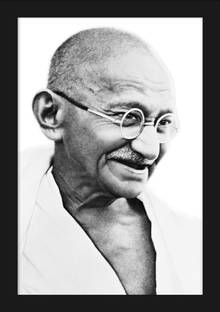 jog craft mahatma gandhi photo frame, freedom fighter photo Digital Reprint 14 inch x 10 inch Painting