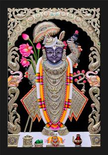 jog craft Shrinathji Photo Frame | Nathdwara Photo frame Digital Reprint 20 inch x 14 inch Painting