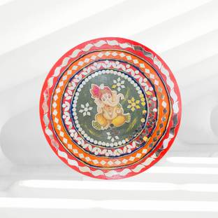 wesoulgifts Lippan Art Shri Ganesha Lippan Art Canvas 9 inch x 9 inch Painting