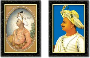 ARAAKA TIPU SULTAN TIGER OF MYSORE photo frame (Wood Base and Front Laminated) Acrylic 12 inch x 8 inch Painting