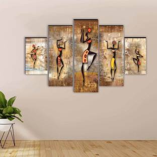 WALLMAX African Lady UV Textured Home Decorative Digital Reprint 18 inch x 30 inch Painting