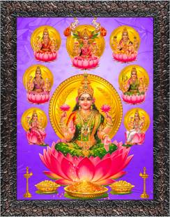 Indianara Varalalakshmi Vratham Painting (4519GBN) -Synthetic Frame, Digital Reprint 13 inch x 10.2 inch Painting