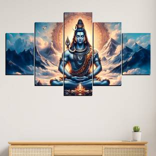 JB Creations Shiv Ji Wall Decor Painting For Home Digital Reprint 18 inch x 30 inch Painting