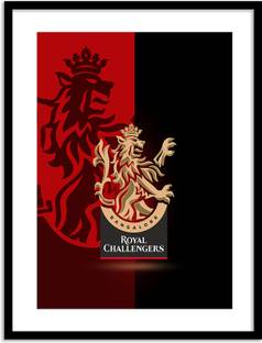 ARAkri RCB Logo Wall frame Royal challengers Bangalore team logo Digital Reprint 13 inch x 10 inch Painting