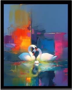 Posterwala POSTERWALA Art White Duck Canvas Wall Art Digital Reprint 12 inch x 8 inch Painting