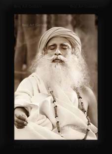 Braj Art Gallery Sadhguru Jaggi Vasudev in Meditation Small Photo Frame Digital Reprint 10.5 inch x 7.5 inch Painting