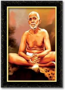 ARAAKA RAMANA MAHARSHI photo frame (Wood Base and Front Laminated) Acrylic 8 inch x 12 inch Painting