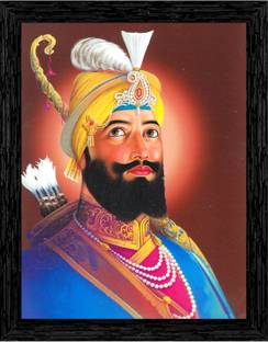 Indianara Guru Gobind Singh Painting (4401BK) without glass Digital Reprint 13 inch x 10.2 inch Painting