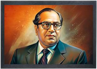 Shree Shyam Dr-Babasaheb-Ambedkar Photo Frame For Wall Mounted Painting Digital Reprint 10 inch x 14 inch Painting