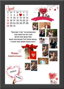 Engineers Craft Beautiful Customized Marriage Anniversary Photo Frame Digital Reprint 12 inch x 9 inch Painting