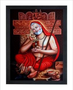 Chitransh Guru Raghavendra Swamy Wall Mounted Printing Digital Reprint 20 inch x 14 inch Painting
